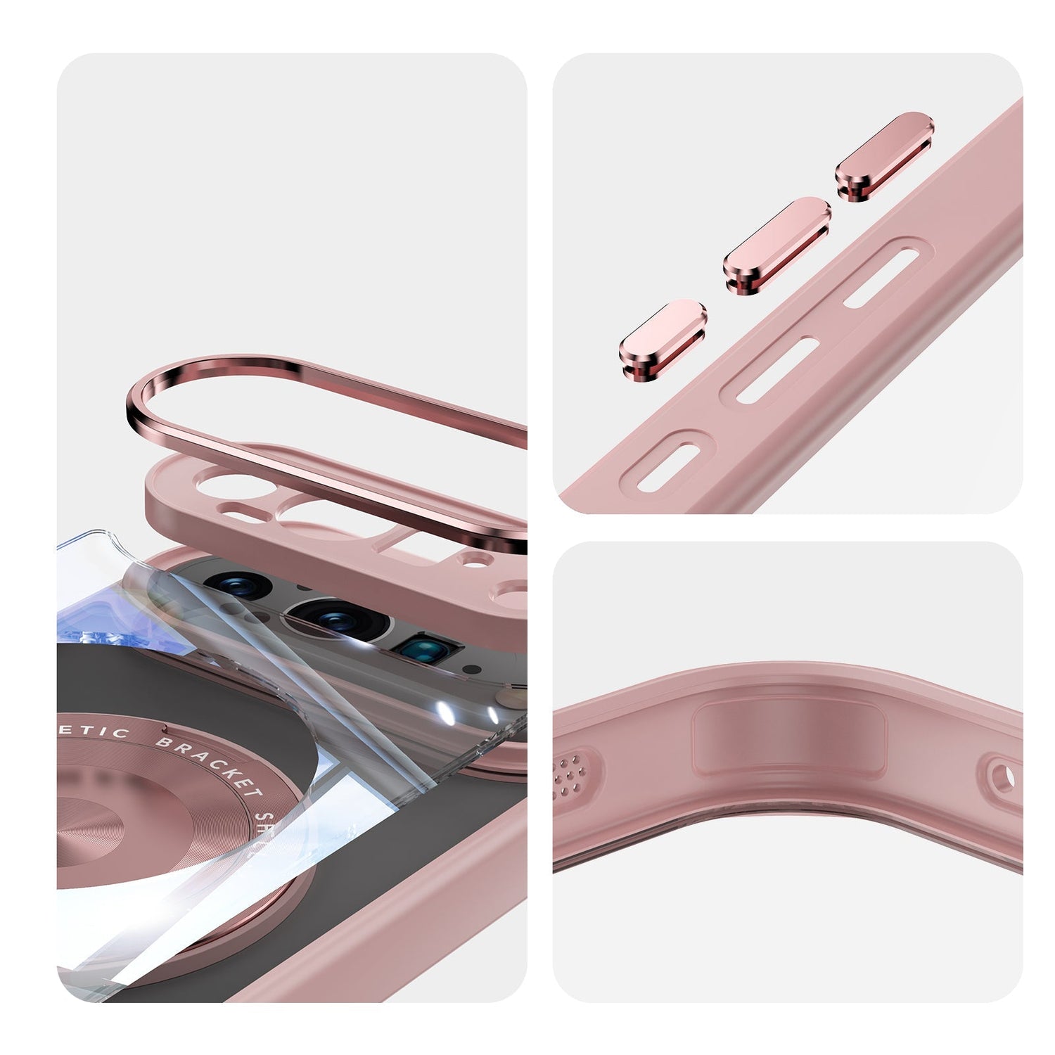 CrystalSpin Pixel 9 Pro XL, 9 Pro, 9 mit 360° Ständerhülle mit Linsenschutz