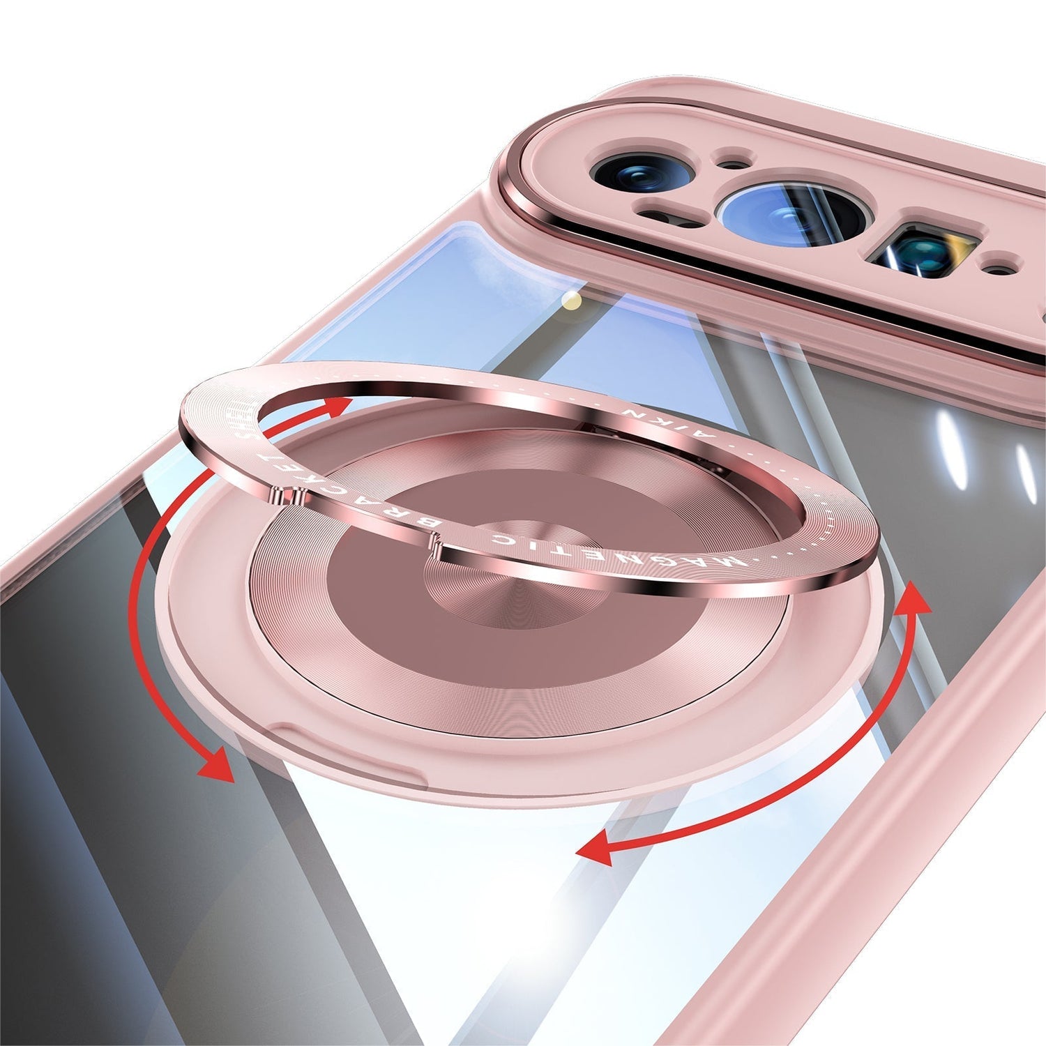 CrystalSpin Pixel 9 Pro XL, 9 Pro, 9 mit 360° Ständerhülle mit Linsenschutz