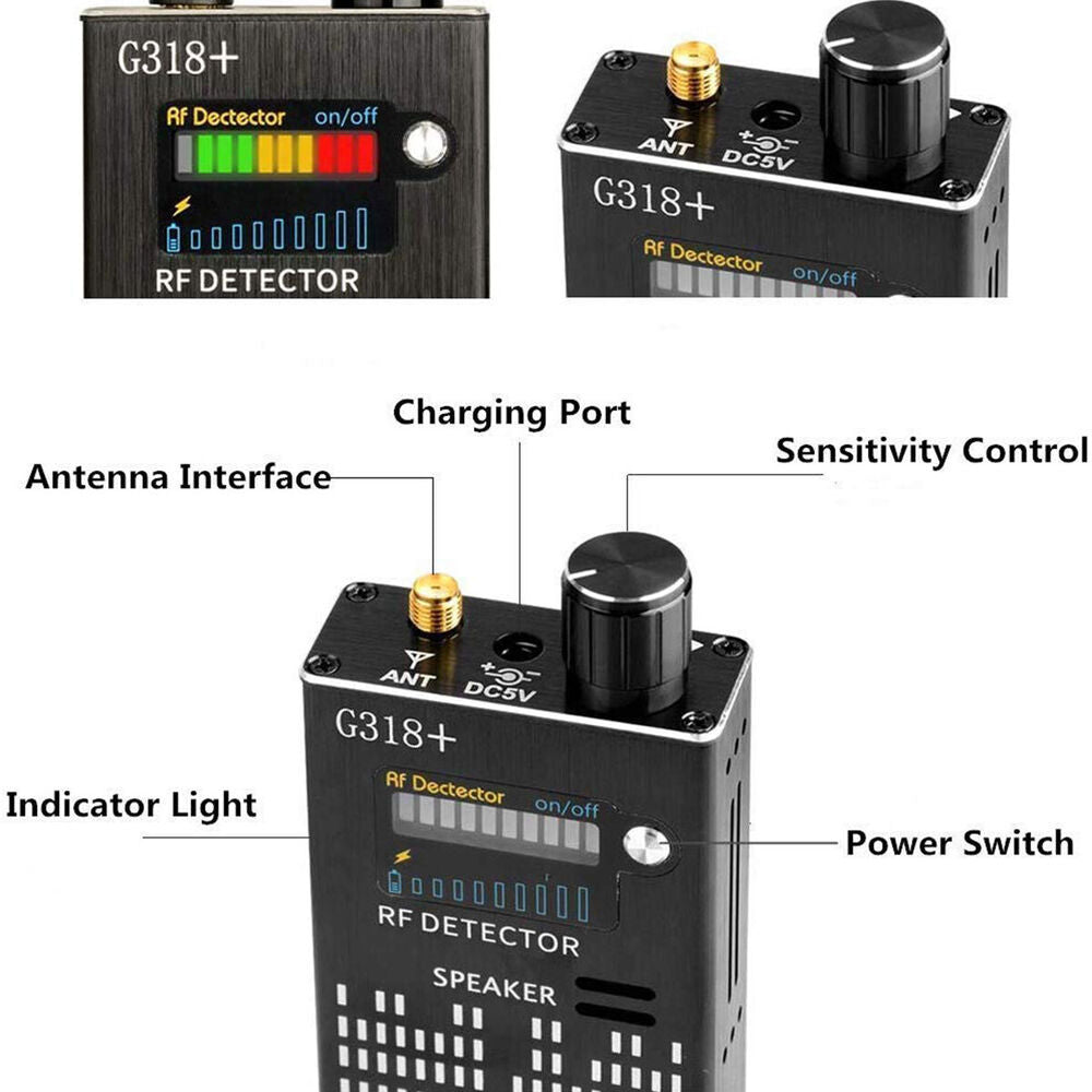 Anti-Spy Signal Bug RF Detektor Versteckte Kamera Laserlinse GSM GPS Gerätefinder