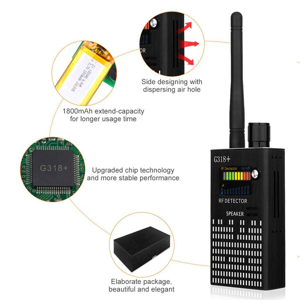 Anti-Spy Signal Bug RF Detektor Versteckte Kamera Laserlinse GSM GPS Gerätefinder