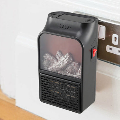 Tragbarer Elektroheizer 900W, kompakt &amp; sicher mit Fernbedienung und Kaminflammen-Effekt