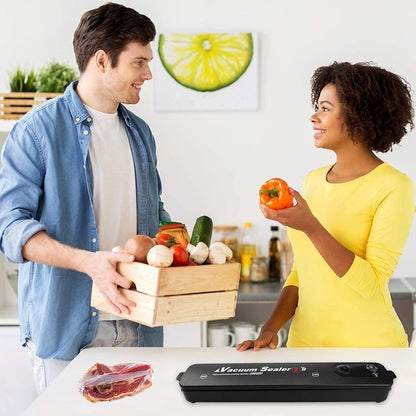 Vakuumiergerät Küche Vollautomatisch Kompakt inkl. Beutel Elektrisches Folienschweißgerät für Lebensmittel Fleisch Gemüse