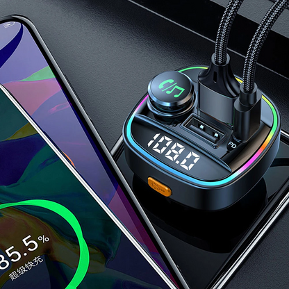 Bluetooth 5.0 Auto Drahtloser FM Transmitter Adapter USB Ladegerät AUX