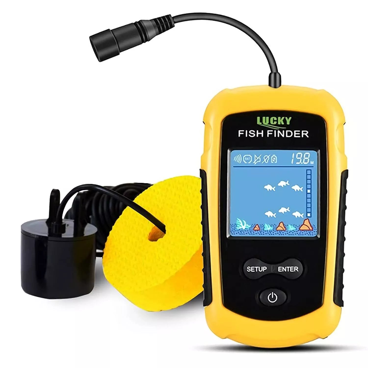 Tragbarer Fischfinder Handheld Tiefenanzeige für Kajak Fischfinder