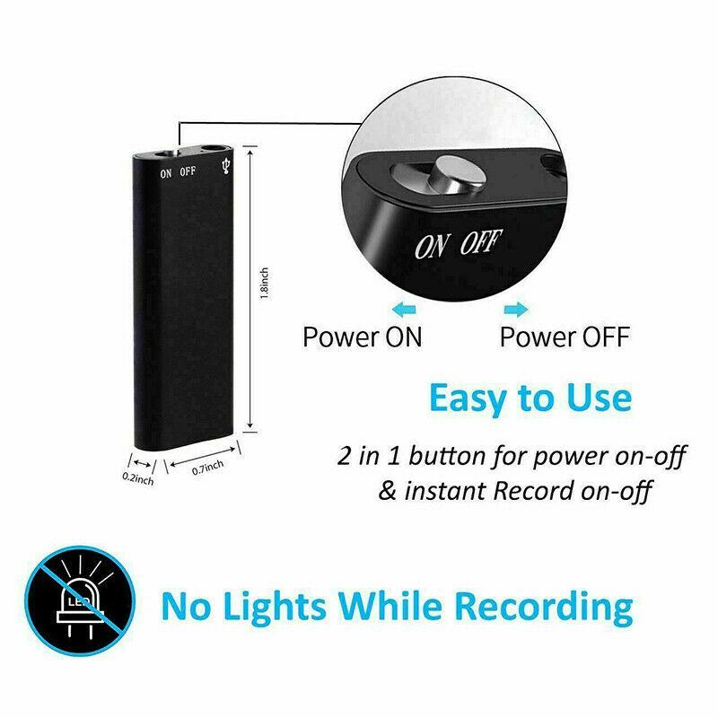 Mini Voice Recorder - Mini Audio Recorder - Mini Aufnahmegerät - Kleinster versteckter Audio Recorder
