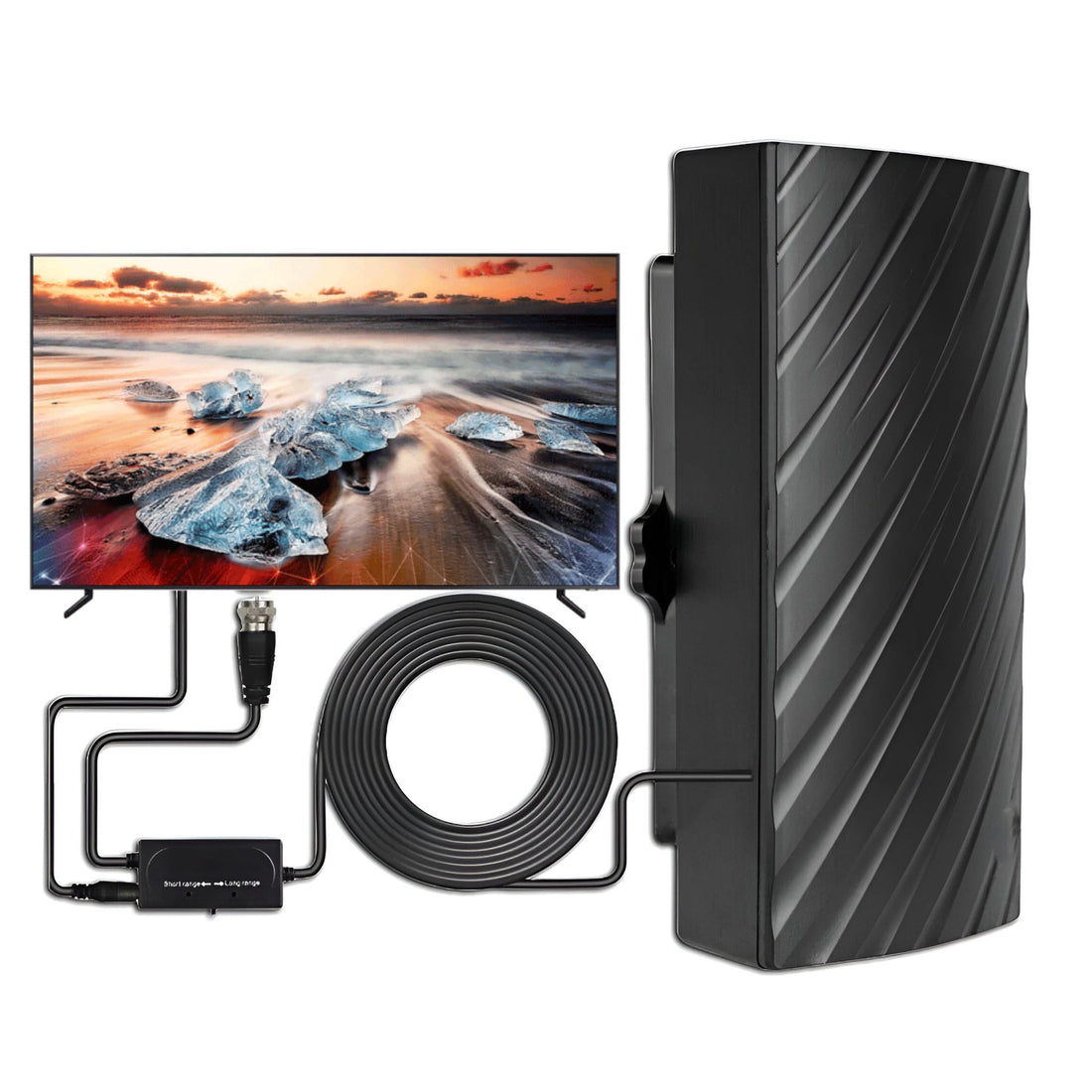 Langstrecken 2025 Innen-Außen Antenne Box Edition HDTV Verstärkt 460 Meilen Reichweite