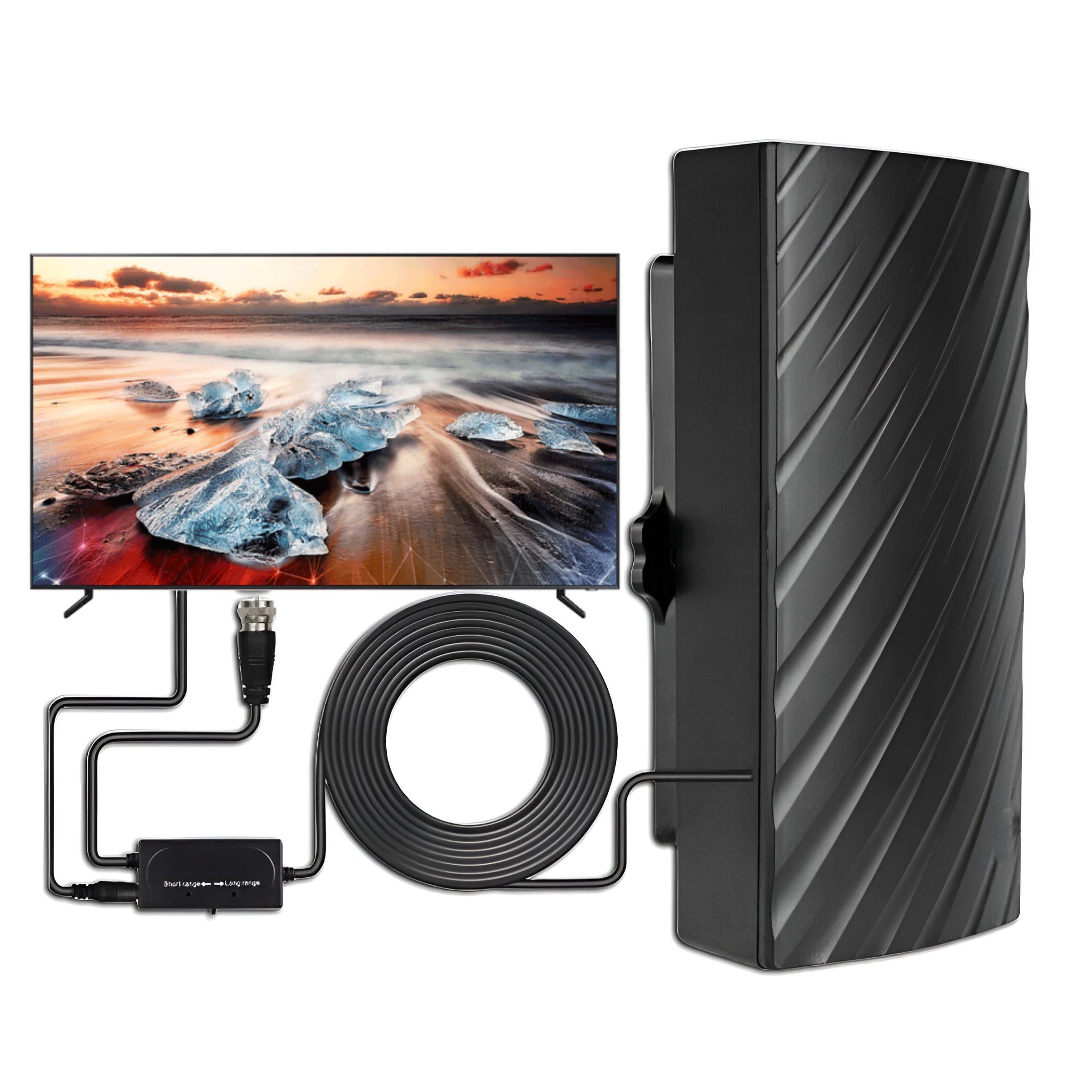 Langstrecken 2025 Innen-Außen Antenne Box Edition HDTV Verstärkt 460 Meilen Reichweite