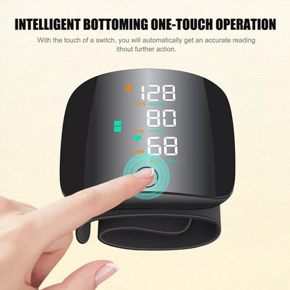Smart Wrist Blutdruckmonitor – Elektronisches tragbares Sphygmomanometer mit Sprachwarnungen