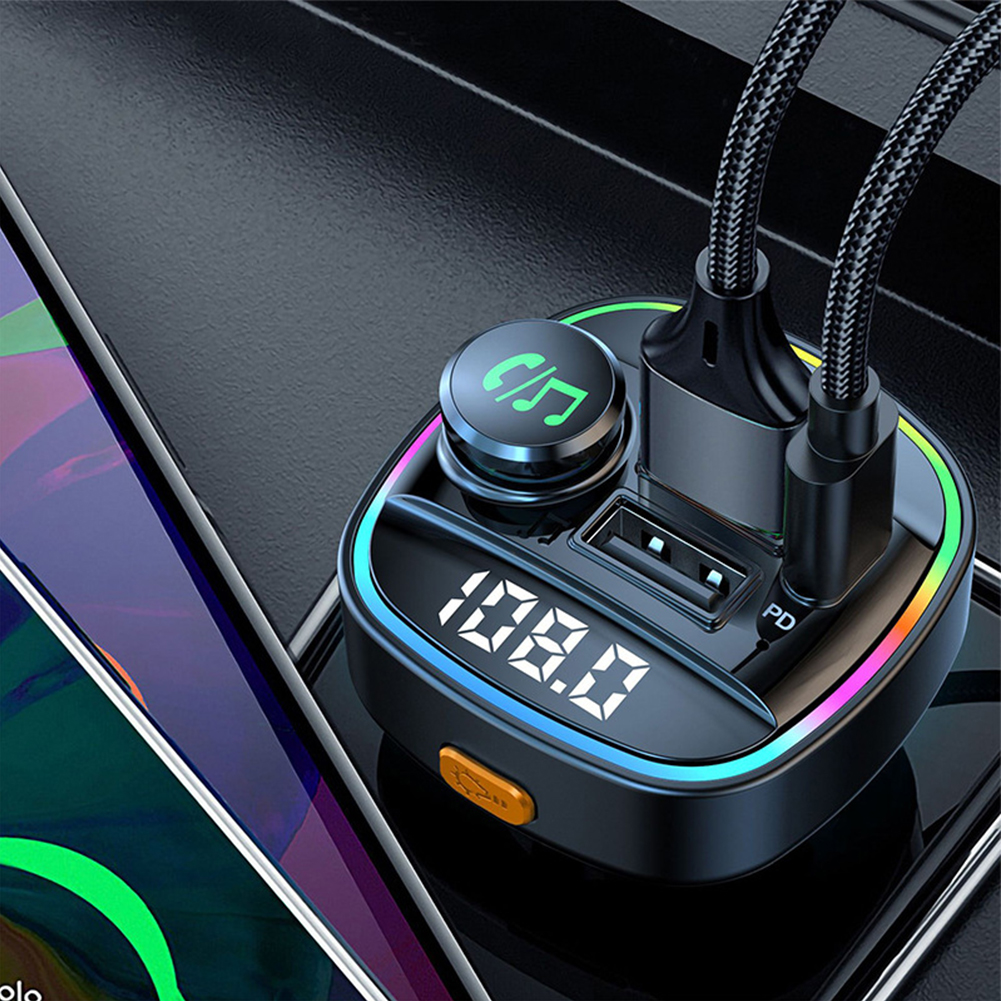 Bluetooth 5.0 Auto Drahtloser FM Transmitter Adapter USB Ladegerät AUX