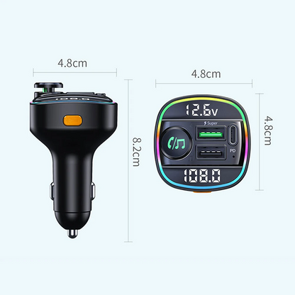Bluetooth 5.0 Auto Drahtloser FM Transmitter Adapter USB Ladegerät AUX