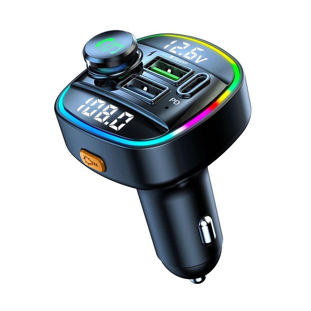 Bluetooth 5.0 Auto Drahtloser FM Transmitter Adapter USB Ladegerät AUX