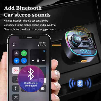 Bluetooth 5.0 Auto Drahtloser FM Transmitter Adapter USB Ladegerät AUX
