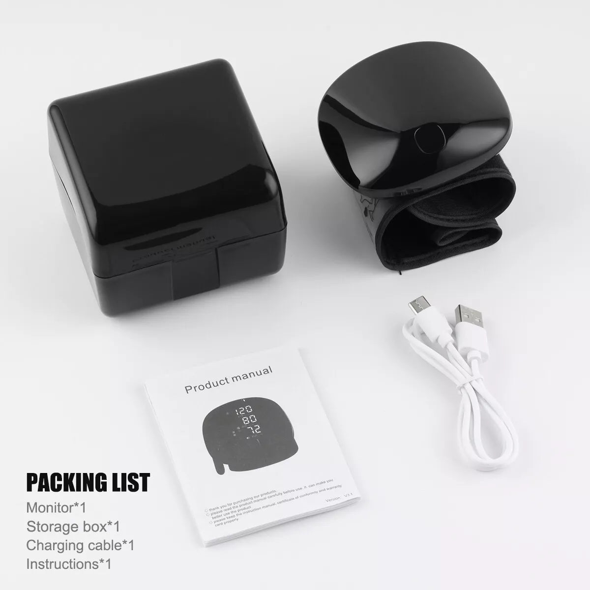 Smart Wrist Blutdruckmonitor – Elektronisches tragbares Sphygmomanometer mit Sprachwarnungen