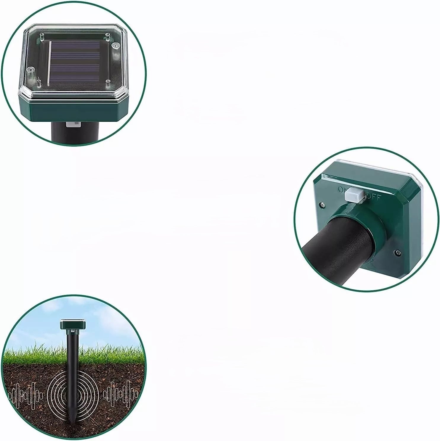 8er Pack Maulwurf-Abwehr Solar Sonic Erdmäuser Repeller Gopher Abwehr Vole