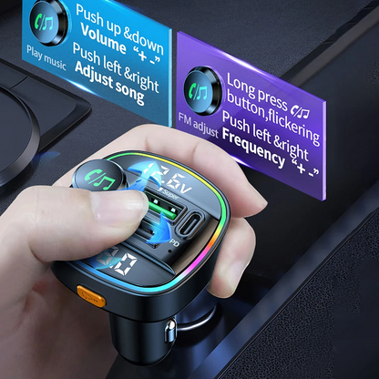 Bluetooth 5.0 Auto Drahtloser FM Transmitter Adapter USB Ladegerät AUX