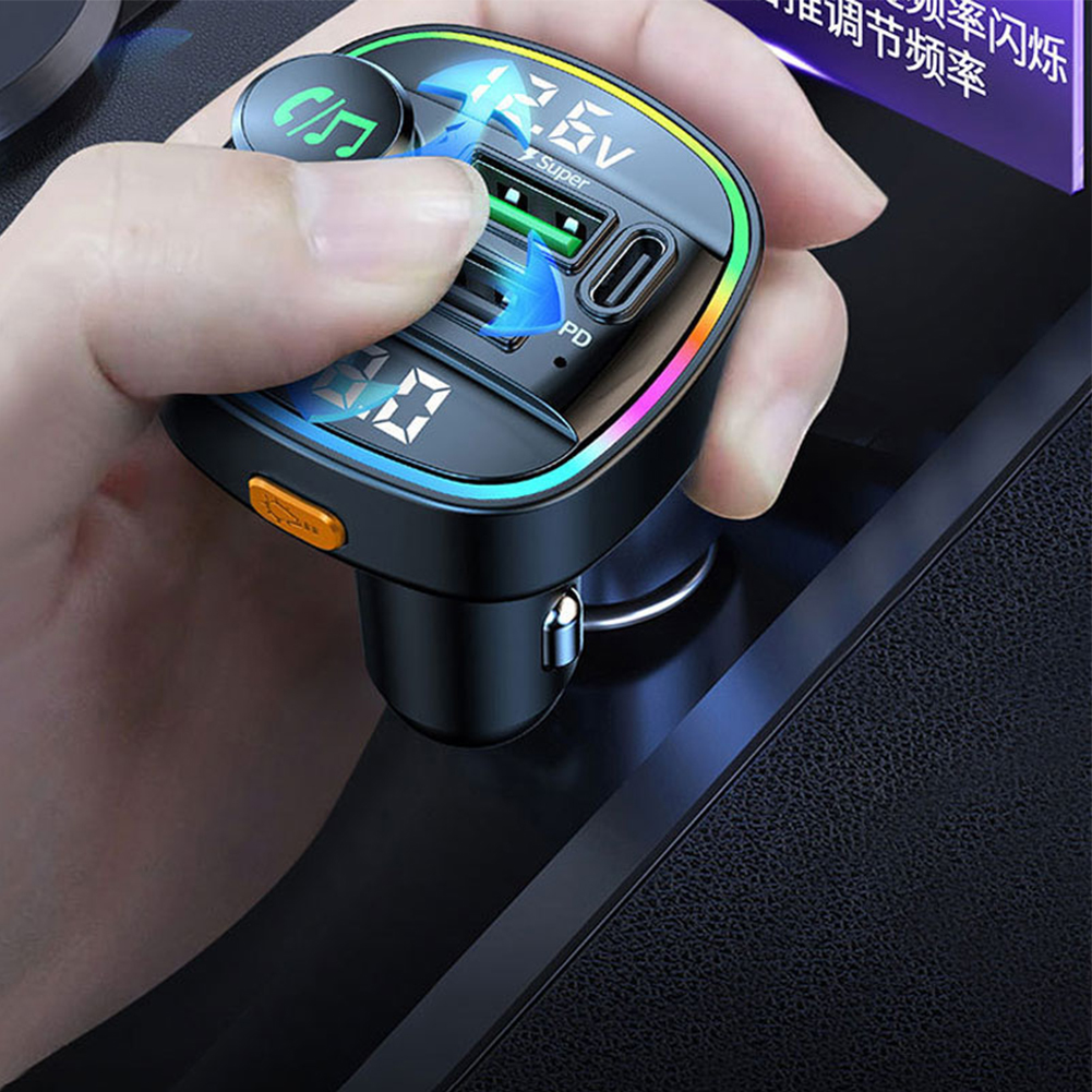 Bluetooth 5.0 Auto Drahtloser FM Transmitter Adapter USB Ladegerät AUX
