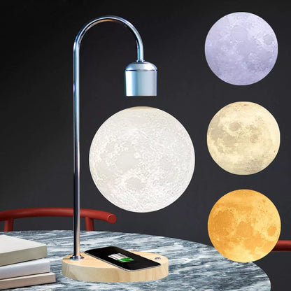 Schwebende Mondlampe – Magnetisch schwebendes Mondlicht | Drahtloses Ladegerät – Einzigartiges Wohnkulturgeschenk