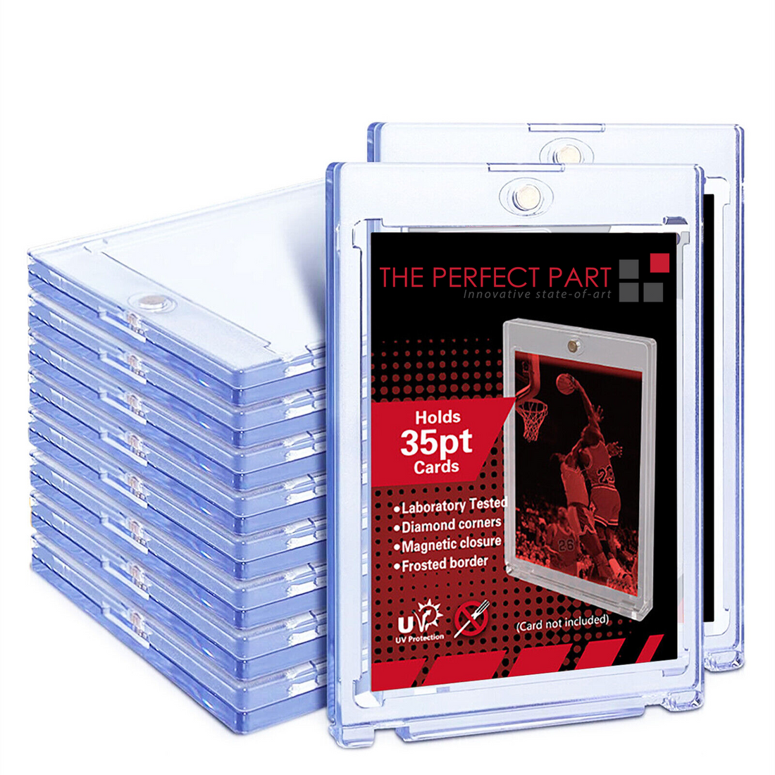 30er Pack Magnetische Trading-Sportkartenhalter 35Pt One-Touch Hart UV-Schutz
