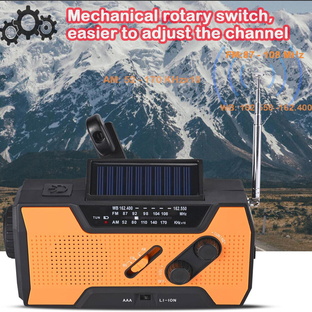 Notfall-Solar-Handkurbel-Wetterradio 2000Mah Powerbank-Ladegerät