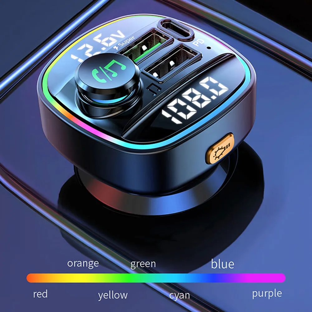 Bluetooth 5.0 Auto Drahtloser FM Transmitter Adapter USB Ladegerät AUX