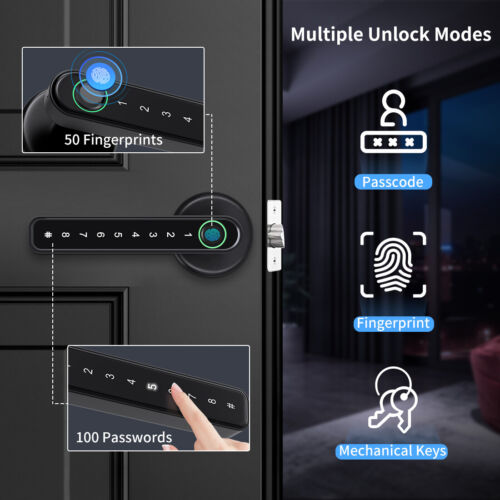 Smartes Türschloss Fingerabdruck App Zahlencode Keyless DIY Installation ohne Abo