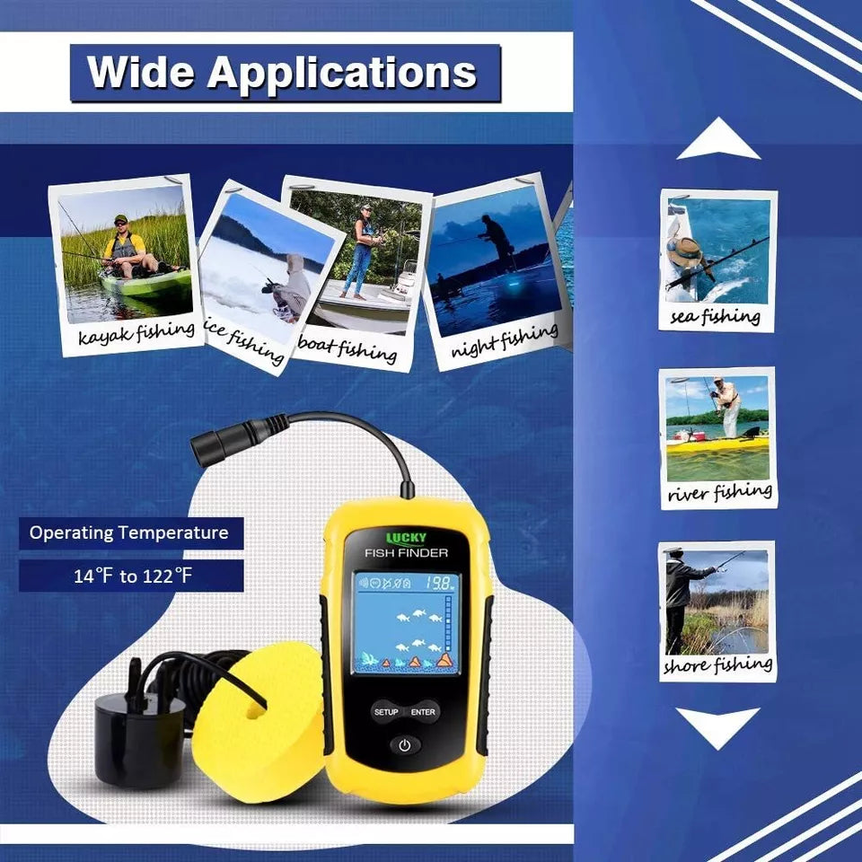 Tragbarer Fischfinder Handheld Tiefenanzeige für Kajak Fischfinder