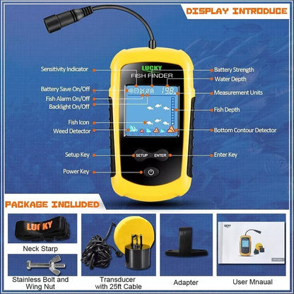 Tragbarer Fischfinder Handheld Tiefenanzeige für Kajak Fischfinder