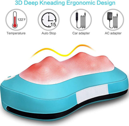 Shiatsu-Massagesitzkissen mit 8 Knetköpfen &amp; Infrarotwärme | Nacken Rücken Schulter | Auto &amp; Zuhause