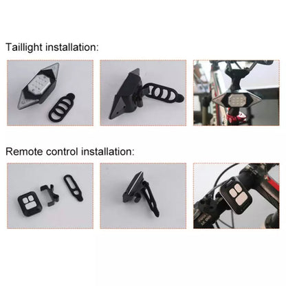 Fahrradblinker Wasserdicht Fernbedienung Drahtloses Rücklicht USB wiederaufladbare Fahrrad Rücklichter