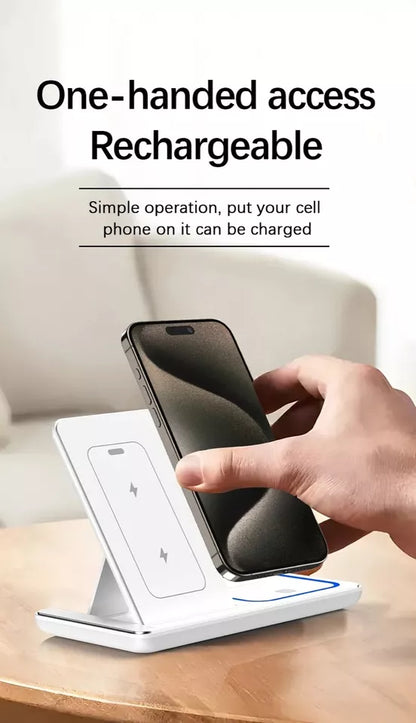 3-in-1 Wireless Ladehub: Schnelllade-Ständer für iPhone, Apple Watch und AirPods