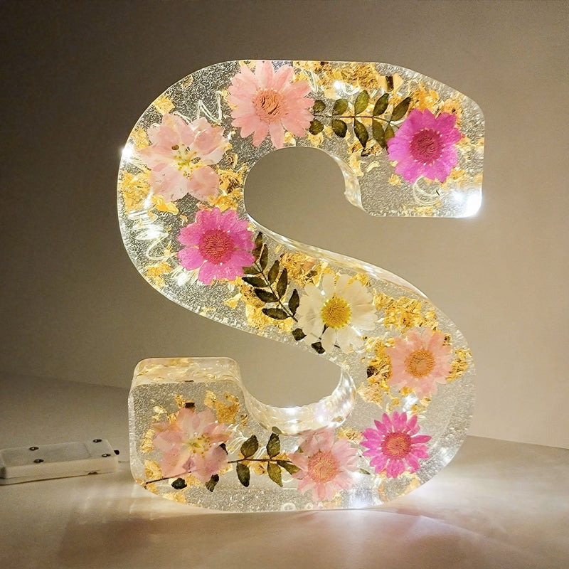 Dried Flower Letters Nachtlicht