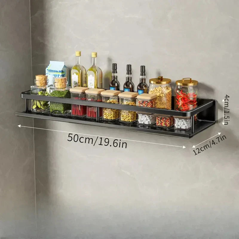 Schwarzes Küchenregal - Modernes Design | Platzsparend