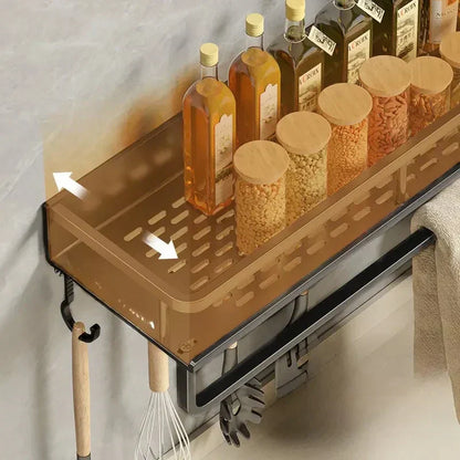 Schwarzes Küchenregal - Modernes Design | Platzsparend