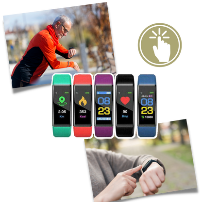 Senior Smartwatch – Basis-Fitness-Tracker mit Schrittzähler, Herzfrequenzmesser &amp; benutzerfreundlichem Design