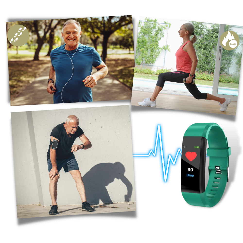 Senior Smartwatch – Basis-Fitness-Tracker mit Schrittzähler, Herzfrequenzmesser &amp; benutzerfreundlichem Design
