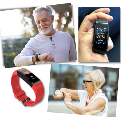 Senior Smartwatch – Basis-Fitness-Tracker mit Schrittzähler, Herzfrequenzmesser &amp; benutzerfreundlichem Design