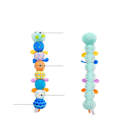Sensorische Plüsch Rassel-Raupe - Musik &amp; Texturen für Babys