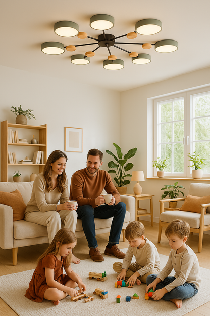 Skandinavische LED-Deckenleuchte - Verzweigtes Design in Mattweiß