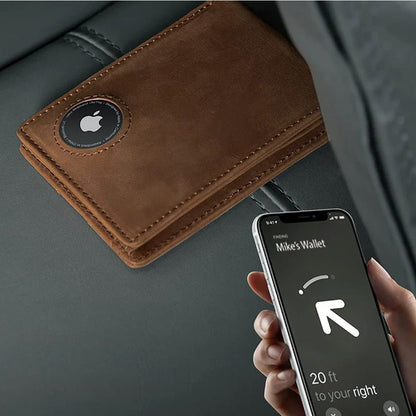 Elegante echte Leder AirTag Geldbörse