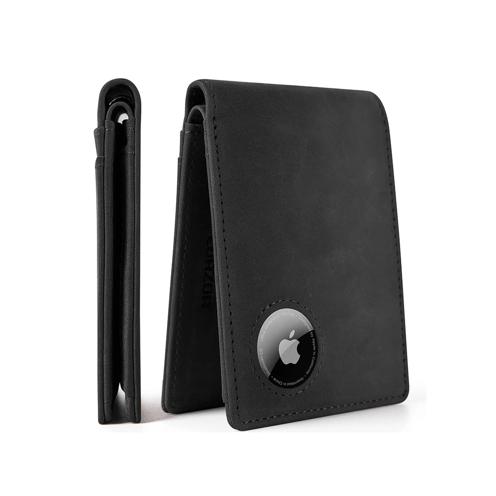 Elegante echte Leder AirTag Geldbörse