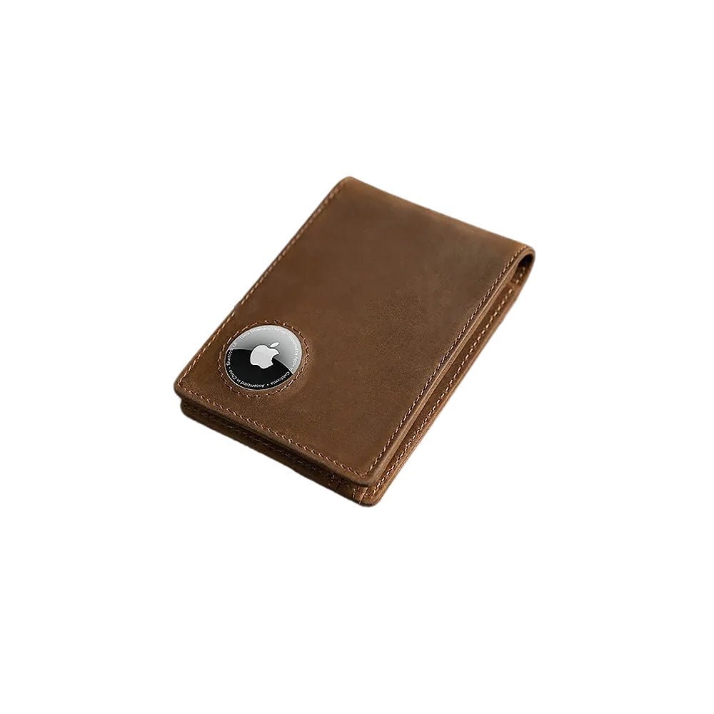 Elegante echte Leder AirTag Geldbörse