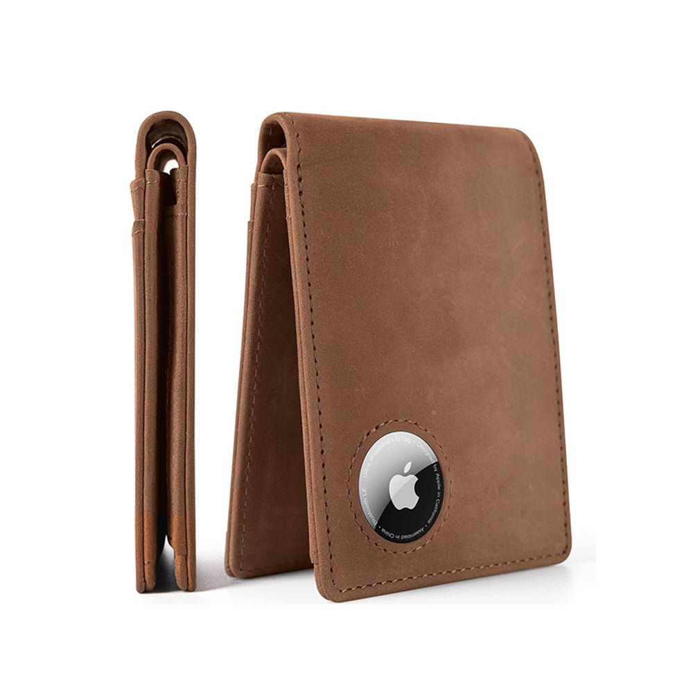 Elegante echte Leder AirTag Geldbörse