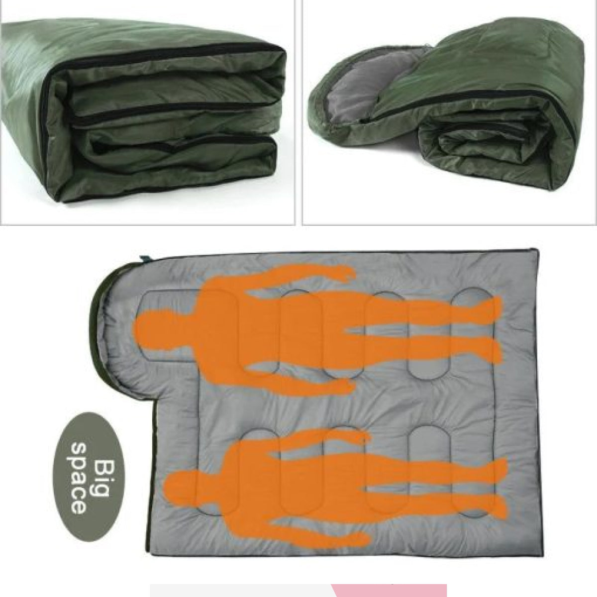 Ultraleichter tragbarer Schlafsack 210x75 cm mit Hohlfaserfüllung für alle Jahreszeiten