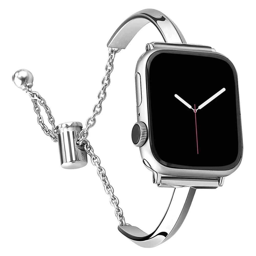 Damen Slim Edelstahl Link Armband für Apple Watch