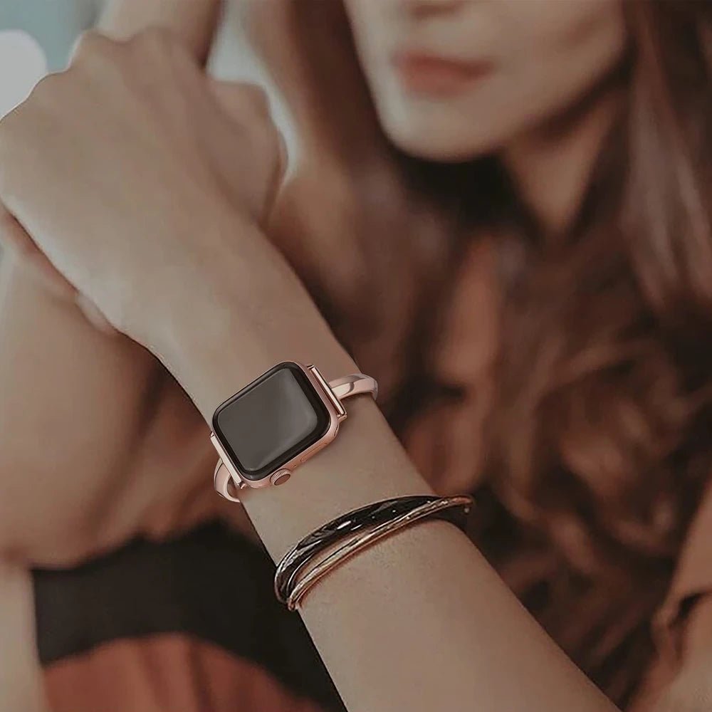 Damen Slim Edelstahl Link Armband für Apple Watch