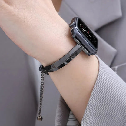 Damen Slim Edelstahl Link Armband für Apple Watch