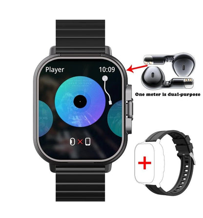 Smart GPS-Uhr &amp; Bluetooth-Headset Duo – 2in1-Uhr zur Überwachung der Herzfrequenz, Blutdrucküberwachung, Musikwiedergabe und Anrufen in einem eleganten Gerät