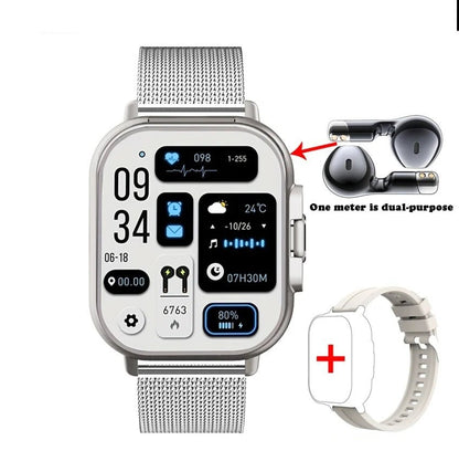 Smart GPS-Uhr &amp; Bluetooth-Headset Duo – 2in1-Uhr zur Überwachung der Herzfrequenz, Blutdrucküberwachung, Musikwiedergabe und Anrufen in einem eleganten Gerät