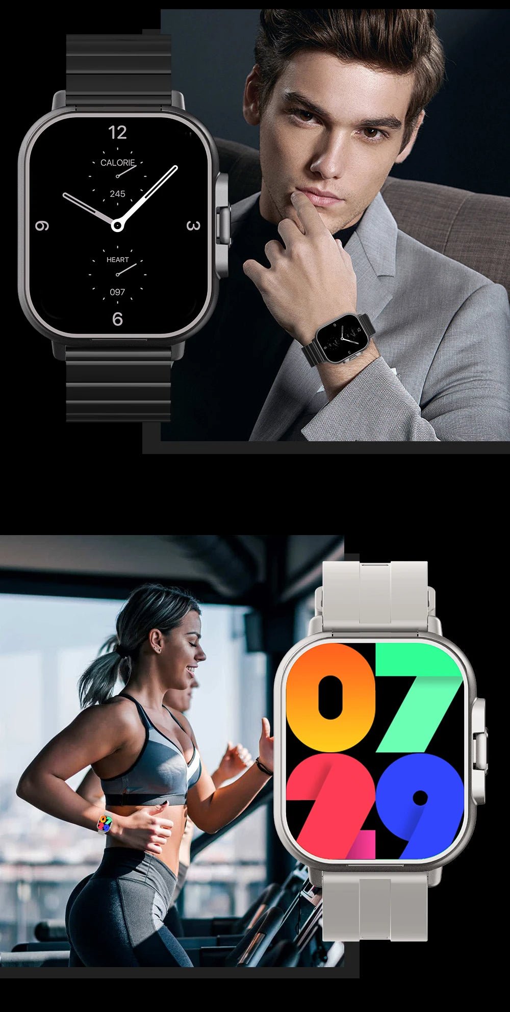 Smart GPS-Uhr &amp; Bluetooth-Headset Duo – 2in1-Uhr zur Überwachung der Herzfrequenz, Blutdrucküberwachung, Musikwiedergabe und Anrufen in einem eleganten Gerät