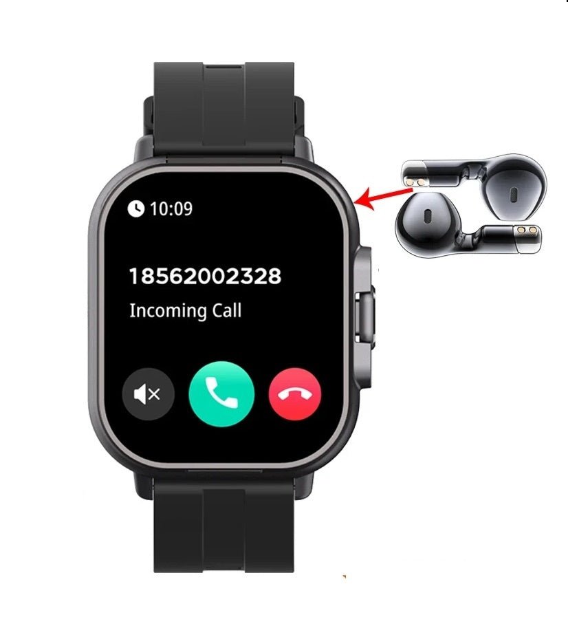 Smart GPS-Uhr &amp; Bluetooth-Headset Duo – 2in1-Uhr zur Überwachung der Herzfrequenz, Blutdrucküberwachung, Musikwiedergabe und Anrufen in einem eleganten Gerät